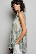 Load image into Gallery viewer, POL Washed Embroidered Pintuck Tank in Sage