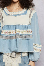 Load image into Gallery viewer, POL Square Neck Top in Denim Multi