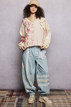 Load image into Gallery viewer, POL Floral Printed Patchwork Top in Almond ON ORDER