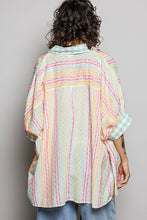 Load image into Gallery viewer, POL OVERSIZED Hand Stitched Striped Top in Ivory Multi