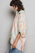Load image into Gallery viewer, POL OVERSIZED Hand Stitched Striped Top in Ivory Multi