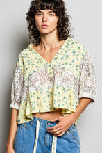 Load image into Gallery viewer, POL Floral Print Gauze Top in Yellow Floral