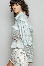Load image into Gallery viewer, POL Lace and Crochet Jacket in Mint Sage