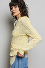 Load image into Gallery viewer, POL Cable Knit Washed Jacket in Pineapple