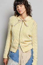 Load image into Gallery viewer, POL Cable Knit Washed Jacket in Pineapple