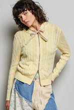 Load image into Gallery viewer, POL Cable Knit Washed Jacket in Pineapple