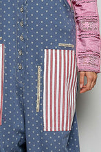 Load image into Gallery viewer, POL OVERSIZED Jogger Overalls in Indigo Multi