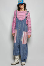 Load image into Gallery viewer, POL OVERSIZED Jogger Overalls in Indigo Multi