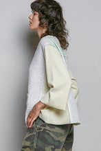 Load image into Gallery viewer, POL Thermal Knit and Stripe Top with Star Patches in Beige Stripe