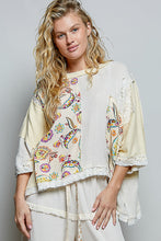 Load image into Gallery viewer, POL Boxy OVERSIZED Contrasting Top in Off White