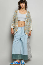 Load image into Gallery viewer, POL Open Front Floral Crochet Dolman Cardigan in Sage Multi
