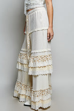 Load image into Gallery viewer, POL Thermal Knit Ruffle Tiered Pants in Cream