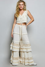 Load image into Gallery viewer, POL Thermal Knit Ruffle Tiered Pants in Cream
