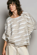 Load image into Gallery viewer, POL OVERSIZED Contrasting Textured Stripe Top in Natural Multi