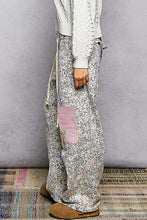 Load image into Gallery viewer, POL Floral Twill Barrel Pants with Mixed Patches in Floral Multi