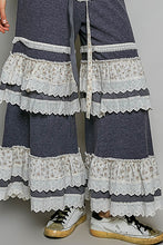 Load image into Gallery viewer, POL Thermal Knit Ruffle Tiered Pants in Charcoal