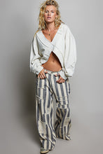 Load image into Gallery viewer, POL French Terry Open Front Patched Detailed Top in Oatmeal