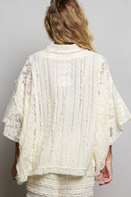 Load image into Gallery viewer, POL OVERSIZED Vintage Lace Collared Poncho Top in Natural