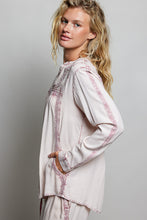 Load image into Gallery viewer, POL Embroidered Yoke Button Front Blouse in Rose Pink
