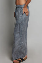 Load image into Gallery viewer, POL Embroidered Tassel Drawstring Wide Leg Pants in Charcoal