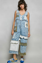 Load image into Gallery viewer, POL Mixed Patchwork Jumpsuit in Denim/Off White