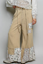Load image into Gallery viewer, POL Double Gauze Patched Wide Leg Pants in Latte Multi