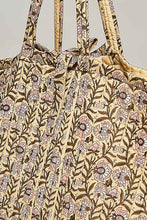 Load image into Gallery viewer, POL Jumbo Quilted Cotton Drawstring Tote Bag in Honey Multi