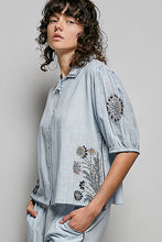 Load image into Gallery viewer, POL Cotton Embroidered Top in Sky Multi