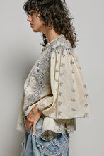Load image into Gallery viewer, POL Artisan Embroidered Relaxed Blouse in Pale Grey