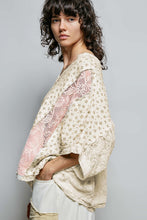 Load image into Gallery viewer, POL OVERSIZED Textured Floral Print and Lace Poncho Top in Pink Multi