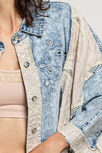 Load image into Gallery viewer, POL Vintage Embroidered Denim Shirt in Denim