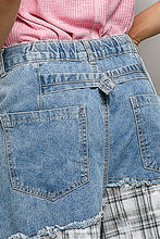 Load image into Gallery viewer, POL Twill Pants with Contrasting Asymmetrical Patchwork in Denim Multi