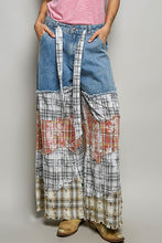 Load image into Gallery viewer, POL Twill Pants with Contrasting Asymmetrical Patchwork in Denim Multi