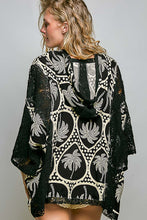 Load image into Gallery viewer, POL Mixed Floral Crochet Hoodie Top in Black Multi