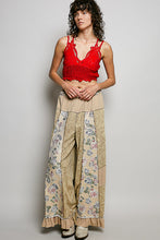 Load image into Gallery viewer, POL French Terry Patchwork Pants with Ruffle Hem in Dusty Choco