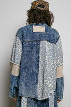 Load image into Gallery viewer, POL French Terry Patchwork Jacket in Indigo