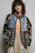 Load image into Gallery viewer, POL Lightweight Open Front Embroidered Jacket in Black Multi