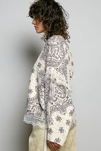 Load image into Gallery viewer, POL Mixed Pattern Knit Sweater with Lace Details in Cream/Choco Multi