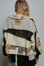 Load image into Gallery viewer, POL CROPPED Mixed Print and Crochet Top in Black Yellow Multi