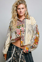 Load image into Gallery viewer, POL CROPPED Mixed Print and Crochet Top in Natural Pink Multi