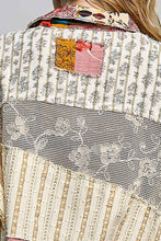 Load image into Gallery viewer, POL CROPPED Mixed Print and Crochet Top in Natural Pink Multi