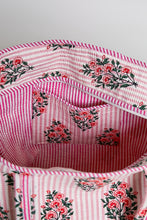 Load image into Gallery viewer, POL Quilted Jumbo Woven Tote in Pink Stripe