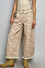 Load image into Gallery viewer, POL Floral Wide-Leg Pants With Lace Trim in Honey Floral