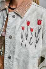 Load image into Gallery viewer, POL Floral Embroidered Jacket in Stone/Camel