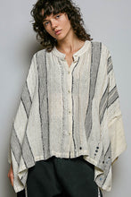 Load image into Gallery viewer, POL OVERSIZED Textured Panel Shirt in Black Multi