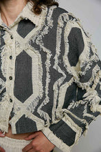 Load image into Gallery viewer, POL Frayed Trim Woven Shirt Jacket in Natural Multi
