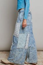 Load image into Gallery viewer, POL Wide Leg Patched Pants in Denim Multi