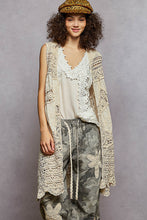 Load image into Gallery viewer, POL Solid Color Crochet and Stitched Cardigan in Natural