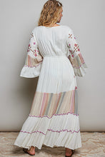 Load image into Gallery viewer, POL Merrow Edge Tiered Cotton Maxi Dress in Ivory Multi