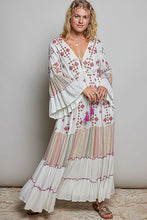 Load image into Gallery viewer, POL Merrow Edge Tiered Cotton Maxi Dress in Ivory Multi